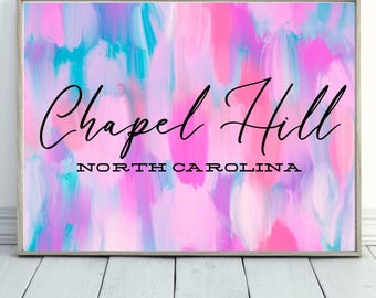 UNC Chapel Hill Dorm Decor Printable | University of North Carolina Wall Art | Preppy College Apartment Decor