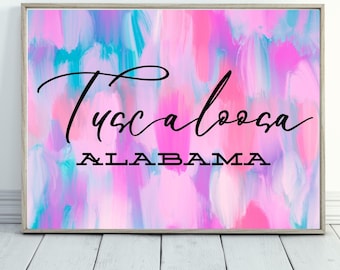 Alabama Crimson Tide Dorm Decor Printable | University of Alabama Wall Art | Tuscaloosa College Apartment Decor
