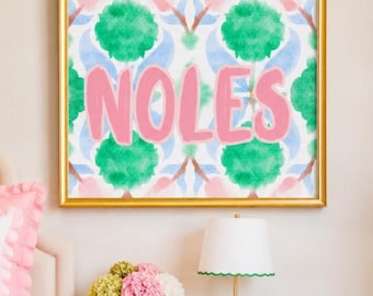 Decorazioni per dormitorio della Florida State University da stampare / Quadri dei Noles / Decorazioni per appartamento universitario / Stampe artistiche in stile preppy