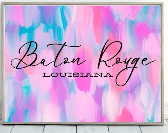 LSU Dorm Decor Printable | Louisiana State University Wall Art | Baton Rouge College Decor