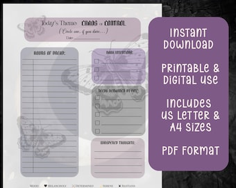 Gothic Daily Planner: Dark Academia Witchy Organizer (PDF Download, US Letter & A4