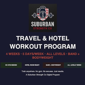 Travel Workout Program | Bodyweight, Resistance Band Hotel Fitness (PDF Download)