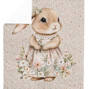 Große Garten Hase Stoff Panel, Retro Wald Waldtier Land - Quilten Handwerk Dekor - 100% Baumwolle - 75 x 100 cm
