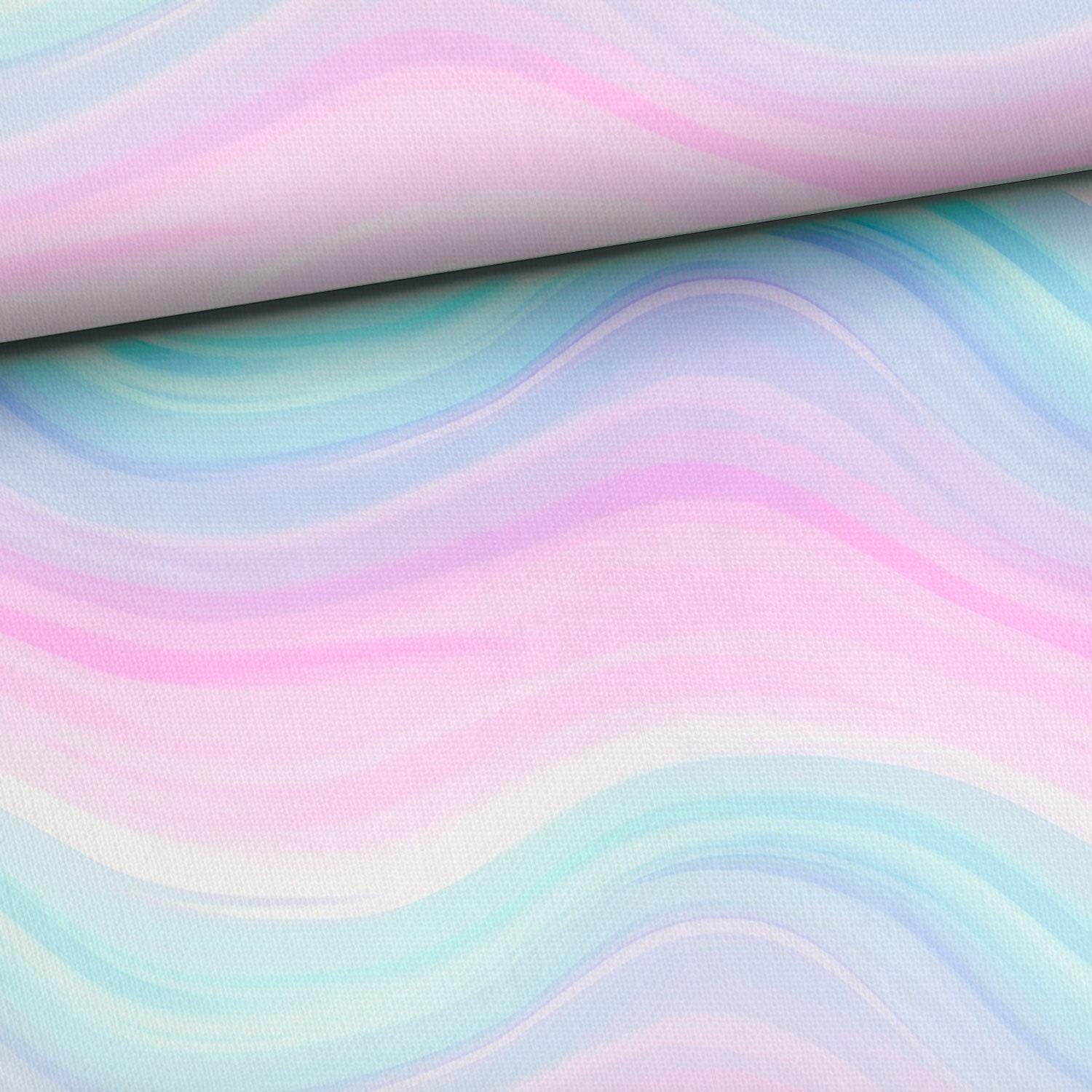 Aurora Bliss Fabric, Sky Serene Pastel Rainbow Spring Summer - 164 cm (65”) Wide - French Terry - Apparel, Accessories, Crafts & Decor