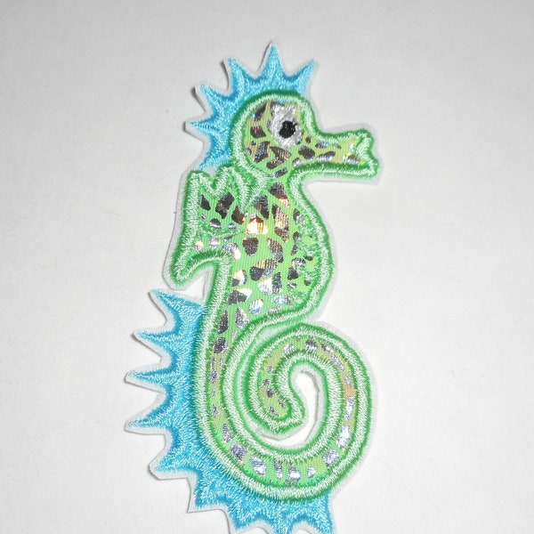 Iron on-  Seahorse- patch-  - Ready to Ship patch-  Machine Embroidery  - Iron on- applique-patch-mermaid