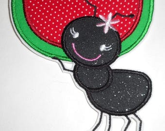 Watermelon Ant iron on patch - Birthday -Patch: Glitter Iron-On Applique