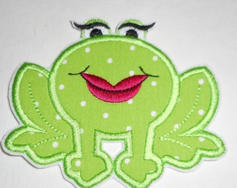 frog-girl-    Iron on- applique -   Ready to Ship-patch-  Free Shipping-patch-