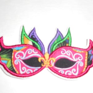 Mardi Gras Mask iron on Patch:   Jester -Applique (3.79x1.87)- free shipping