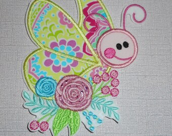 Dragonfly -Butterfly- Ready to Ship patch- -  Machine Embroidery- iron on -applique-patch