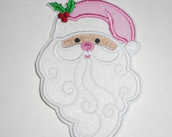 Christmas- Santa- Santa Clause- Patch- Ready to ship patch- applique-iron on- free shipping-patch