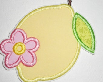 Lemon- Ready to Ship patch- Machine Embroidery -iron on- applique-patch-girl