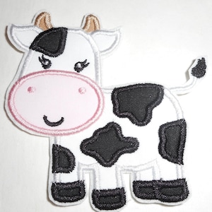 Cow- barn- Iron On- Applique- Patch - Machine Embroidery-birthday