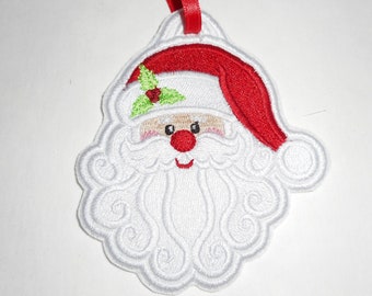 Santa -Free shipping--Christmas --- Ready to Ship patch- iron on- applique-patch- christmas   oranment