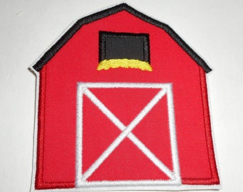 Barn- Ready to ship patch- free shipping -Machine Embroidery- iron on- applique-patch