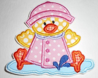 Duck   -ready to ship  patch- Machine Embroidery- iron on- applique-patch--baby shower-easter
