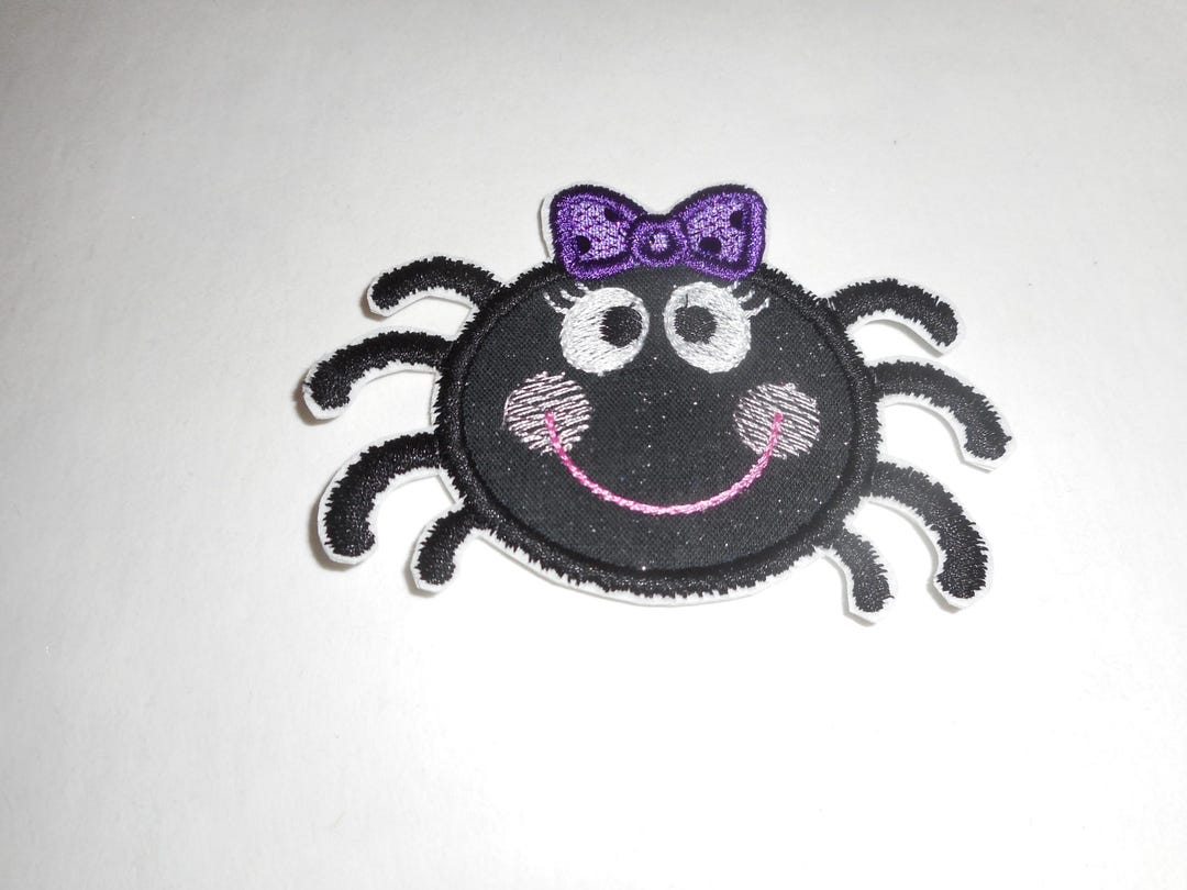 Spider -iron on Applique:- Halloween -glitter Patc Sequin Bow ...