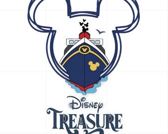 Disney Treasure Cruise PNG | Mickey Cruise Ship Design | Magical Vacation Digital Download | Family Trip Shirt Print File