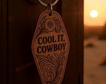 Cowboy Cowboy Schlüsselanhänger aus Leder mit Gravur