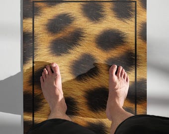 Leopard Print Yoga Mat: Non-Slip Microsuede, Eco-Friendly Rubber