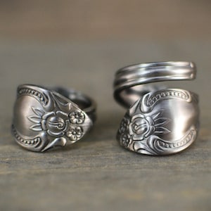 Victorian Stainless Steel Spoon Ring: Upcycled Flatware Jewelry