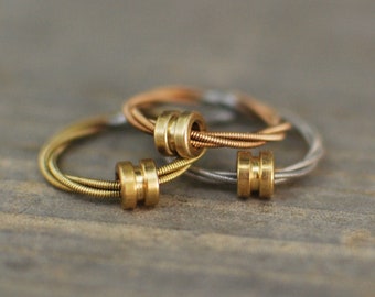 Guitar String Fidget Ring, Fidget Ring, Guitar String Ring, Guitar String Jewelry, Spinning Ring, Spinner Ring, Fidget Spinner, Guitar Gifts