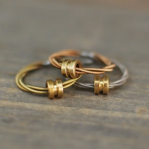 Guitar String Fidget Ring, Fidget Ring, Guitar String Ring, Guitar String Jewelry, Spinning Ring, Spinner Ring, Fidget Spinner, Guitar Gifts