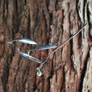 Silverware Bird, Spoon Bird, Silverware Art, Spoon Art, Metal Bird Sculpture, Bird Art, Gift for Bird Lover, Desk Art, Minimalist Bird Art