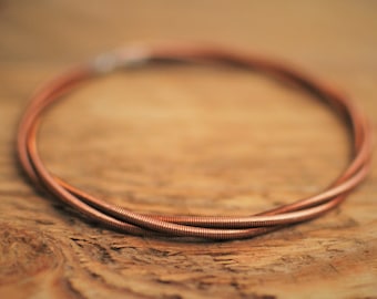 Bangle Bracelet, Piano Wire Bracelet, Bangle, Gift for Pianist, Piano Gifts, Copper Bracelet, Recycled Jewelry, Piano Teacher, Piano Student