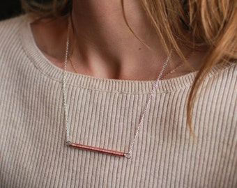 Piano String Bar Necklace, Piano Necklace, Piano Wire Necklace, Piano Gifts, Piano Teacher Gift, Pianist Gift, Piano Wire, Copper Necklace