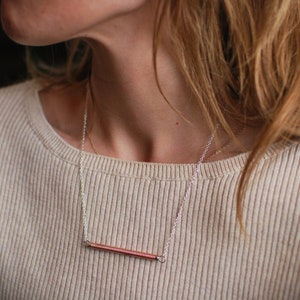 Piano String Bar Necklace, Piano Necklace, Piano Wire Necklace, Piano Gifts, Piano Teacher Gift, Pianist Gift, Piano Wire, Copper Necklace