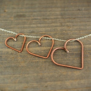 Piano Wire Heart Necklace, Piano Wire Pendant, Copper Heart Pendant, Gift for Pianist, Gift for Musician, Piano Wire Jewelry, Copper