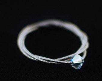 Guitar String Purity Ring, CZ Engagement Ring, Promise Ring, Purity Ring, Unique Engagement Ring, Guitar String Jewelry, Guitar Gifts