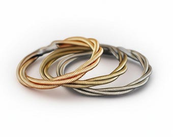 Guitar String Ring, Stacking Ring, Stackable Ring, Guitar String Jewelry, Silver Ring, Wedding Ring, Guitar Gifts, Promise Ring, Purity Ring
