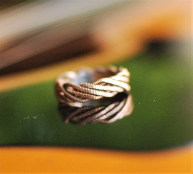 Hammered Guitar String Ring Bass String Ring Guitar String Etsy