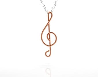 Collier Note De Musique Cœur Clé De Sol - Pendentif Piano - Bijou Pour Musicienne, Cadeau Professeur