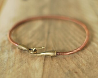 Piano String Bracelet, Hook and Eye Clasp, Piano Wire Bracelet, Piano Gifts, Piano Teacher Gift, Pianist Gift, Piano Wire, Copper Bracelet