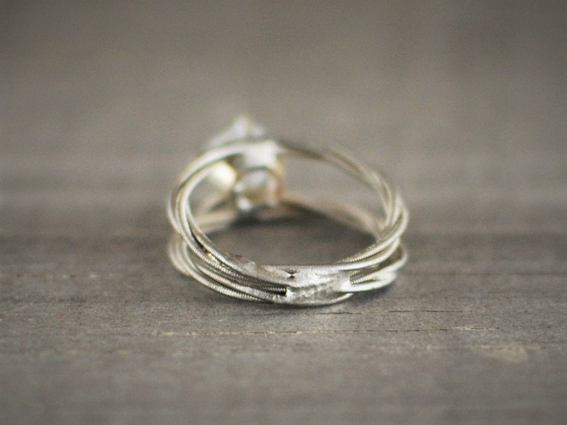 Guitar String Engagement Ring Double Band Purity Ring Etsy