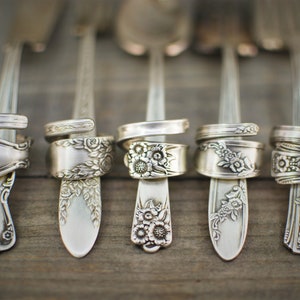 Silver Spoon Ring, Fancy Spoon Ring, Vintage Spoon Ring, Floral Spoon Ring, Silverware Jewelry, Personalized Ring, Custom Engraving