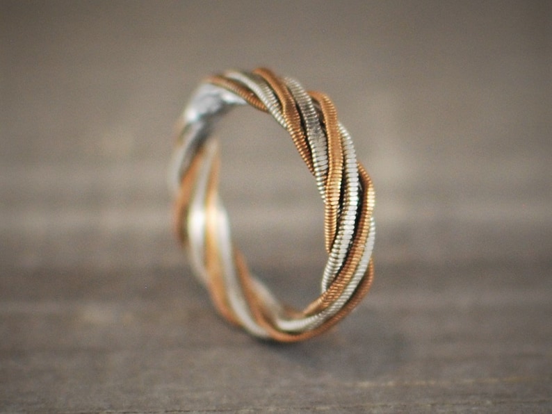Hammered Guitar String Ring Copper Ring Wedding Band Guitar Etsy