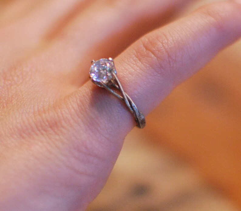 Hammered Engagement Ring Guitar String Engagement Ring Etsy