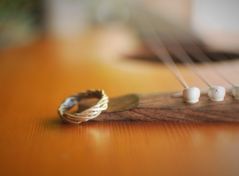Hammered Guitar String Ring Bass String Ring Guitar String Etsy