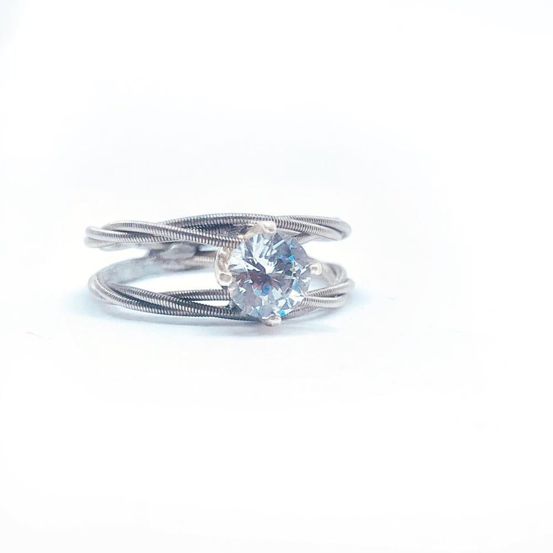 Guitar String Engagement Ring Double Band Purity Ring Etsy