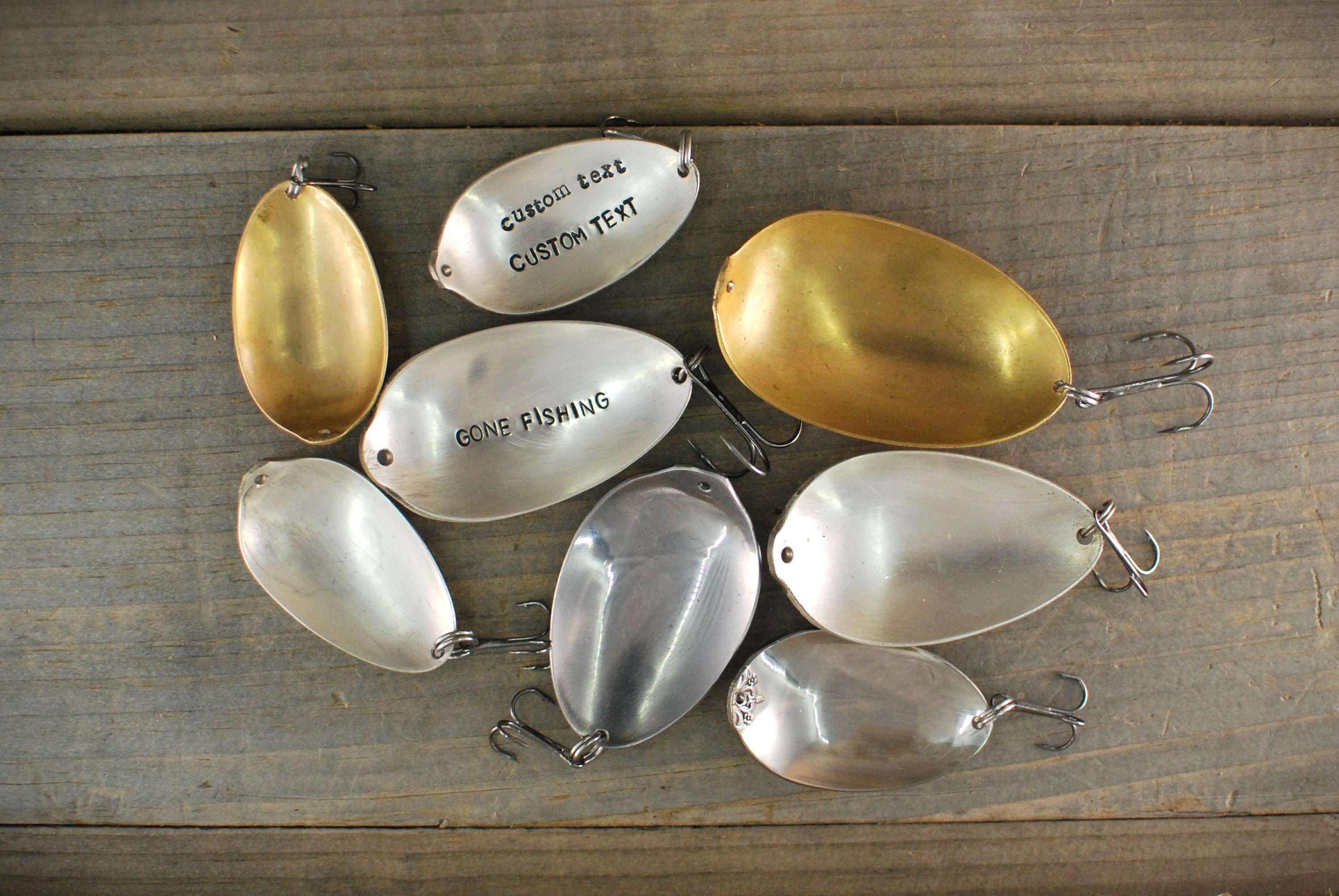 custom made silverware spoons fishing lures Custom Spoon Fishing Lure, Personalized Gift