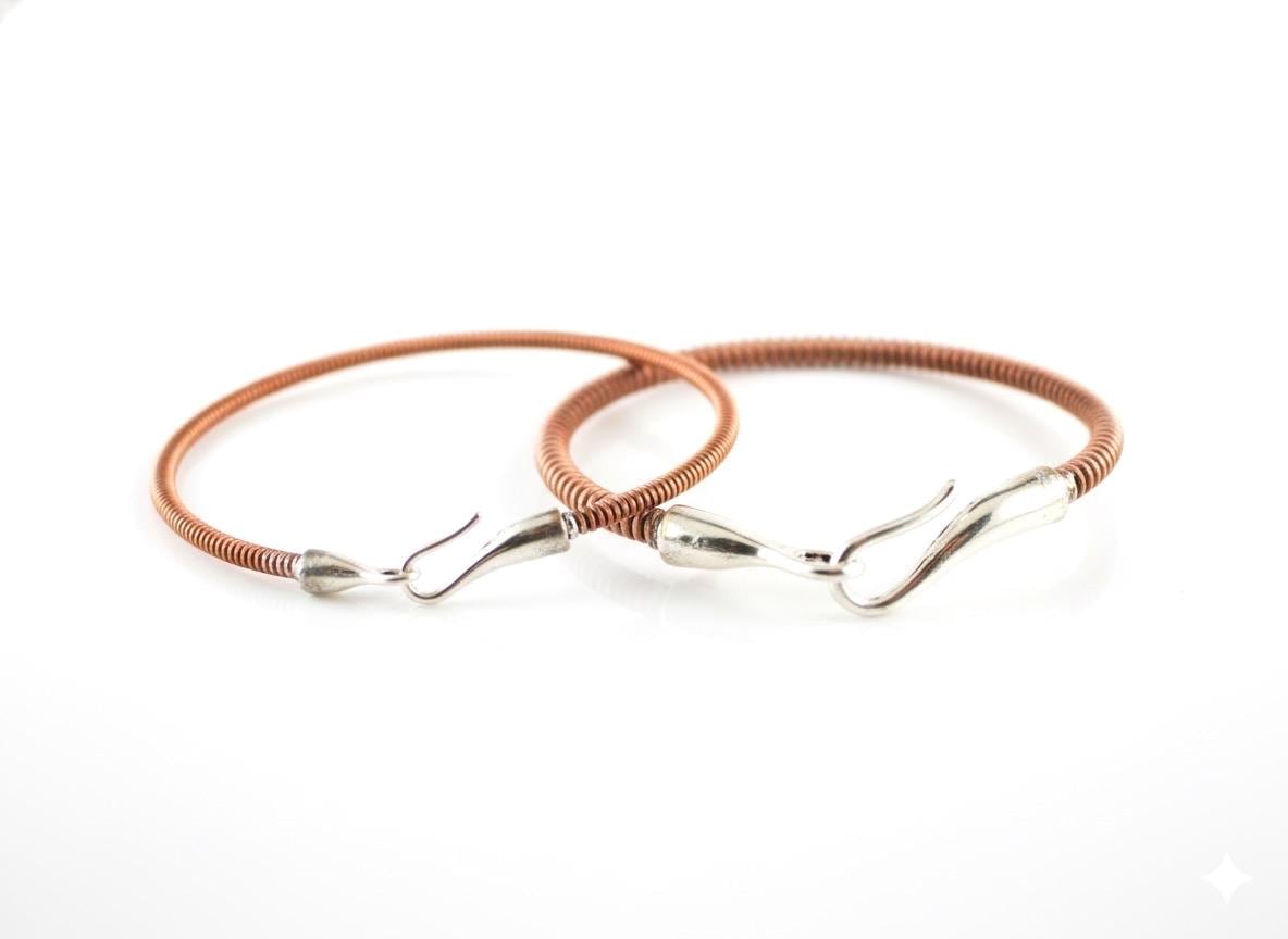 Recycled Piano String Bracelet: Hook and Eye Clasp, Musician Gift