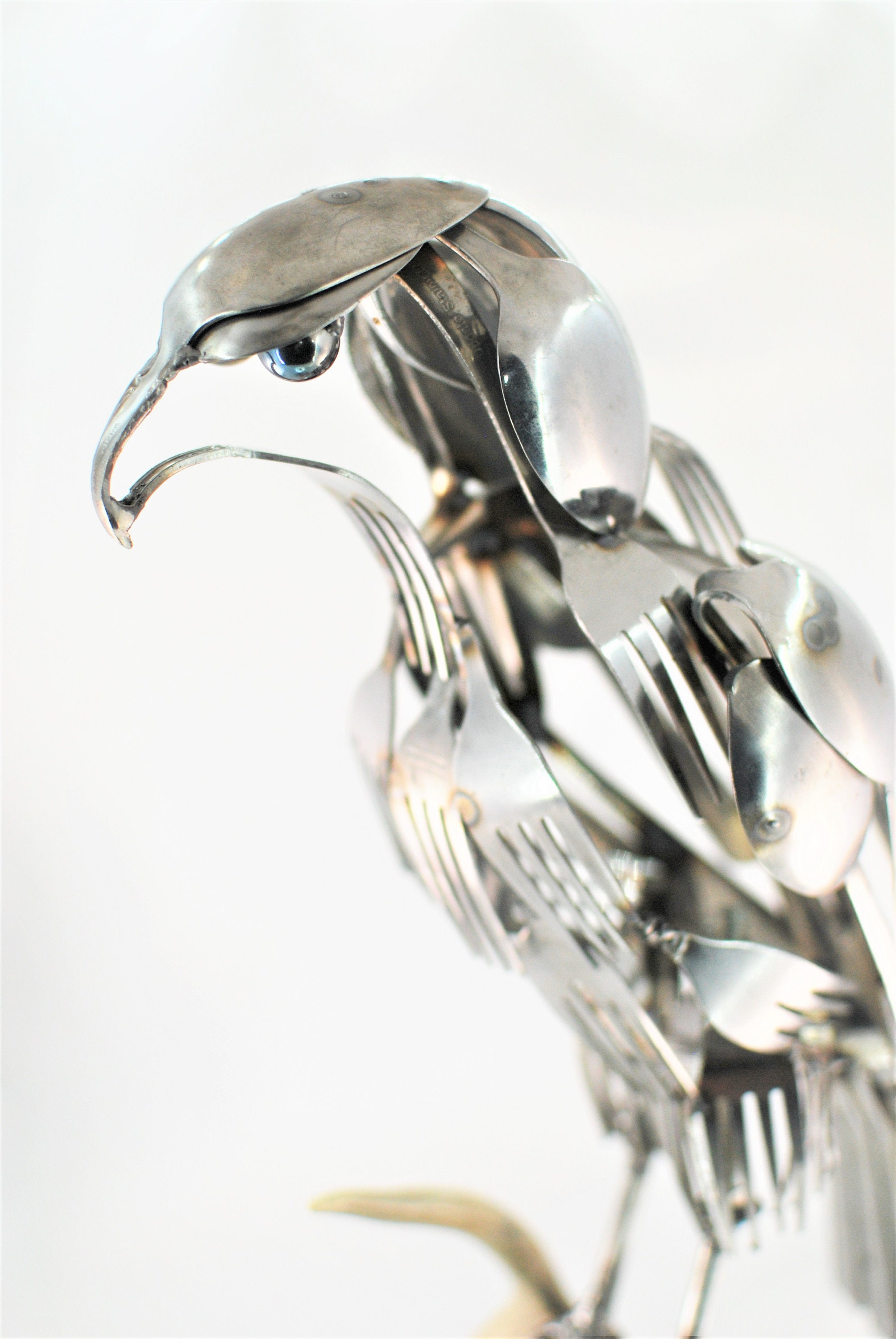 Silverware Hawk Spoon Bird Silverware Art Spoon Art Metal Etsy