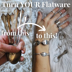 Turn Your Flatware into Jewelry, Spoon Ring, Memorial Jewelry, Heirloom Gift, Spoon Bracelet, Fork Pendant, Spoonring, Silverware Jewelry
