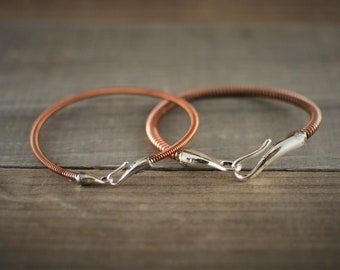 Piano String Bracelet, Hook and Eye Clasp, Piano Wire Bracelet, Piano Gifts, Piano Teacher Gift, Pianist Gift, Piano Wire, Copper Bracelet