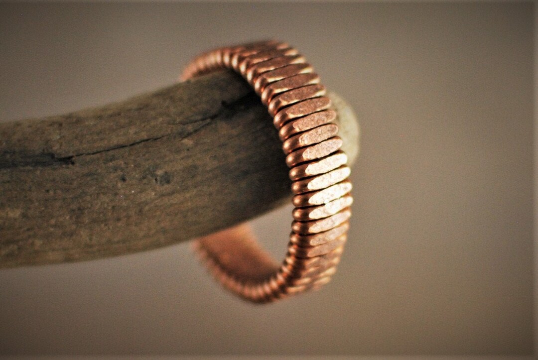 Piano String Rings Steampunk Piano String Ring, Piano Ring, Hammered Ring, Copper Ring ...