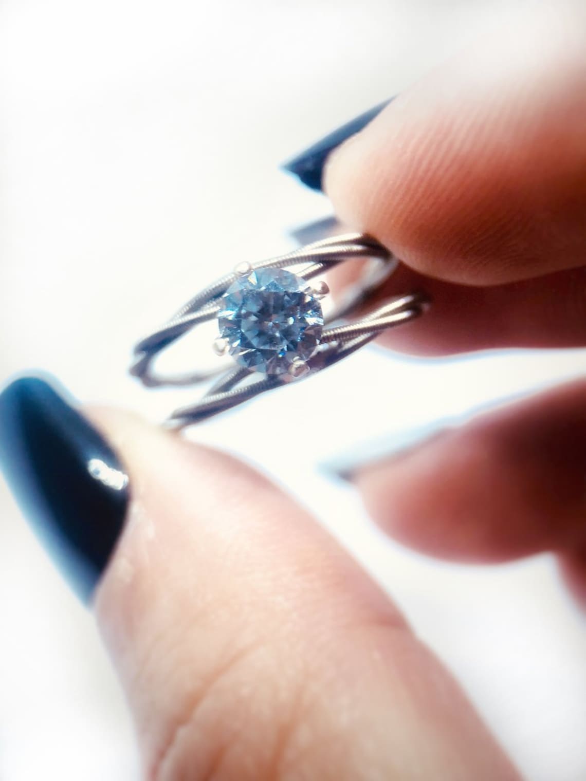 Guitar String Engagement Ring Double Band Purity Ring Etsy