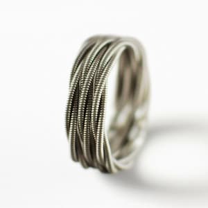 3 Stacked Guitar String Rings, Silver Ring, Guitar String Jewelry, Stacked Ring, Stacking Rings, Gift for Him, Gift for Musician, Music Gift